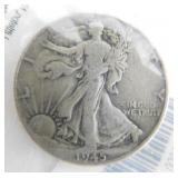 1945 Liberty walking half dollar, very good