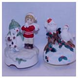 Pair of snow birds music box, plays Deck The Halls