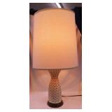 Glazed ceramic table lamp w/ shade, 33"