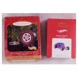 Set of 2 Hallmark Hot Wheel Christmas ornaments -