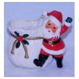 Vintage Santa Claus w/ bag Christmas planter,