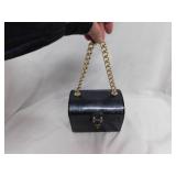 Vintage black marbled lucite purse