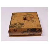 Decorative wooden box, 8" square x 2.5" deep