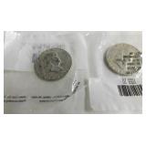 2 Franklin half dollars, very fine condition: