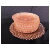 Miss America pink Depression plates: Six 5.5" -