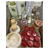 Flat of candles and candle holders
