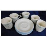 1990 Corelle Symphony: 5 teacups - 7 saucers