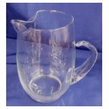 Vintage Anchor Hocking glass pitcher w/ ice lip &