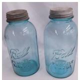 2 half gallon Ball Perfect Mason canning jars w/