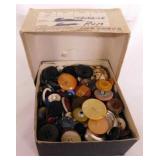 Box of vintage buttons, many sizes & styles