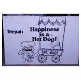 Teepak Danville Illinois hand painted wooden sign,
