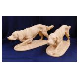 Two A. Santini Italy Irish Setter hunting dog