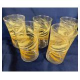 Five 1973 Libbey Glass Harvest Wheat tumblers,