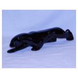 Mid Century stalking black panther w/ emerald