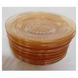 10 Marigold Carnival glass bread & butter plates,