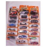 20 Matchbox 1:64 scale diecast cars on card