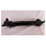 Salt & pepper shakers: Redware long black cat