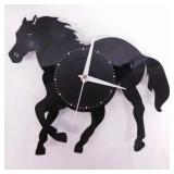 Horse shaped vinyl record clock, works, 11.5" x