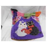 Vintage patchwork cat hobo purse, Nepal