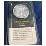 1999 silver American Eagle uncirculated coin,