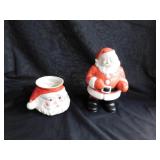 Vintage Santa cocoa mug - Ceramic Santa, 7" tall