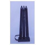 Antique primitive metal 3 taper candle mold,