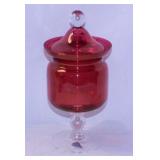 Vintage West Virginia cranberry glass apothecary