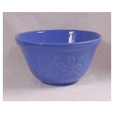 Vintage cornflower blue embossed floral pottery