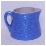 Antique UHL Pottery blue Grape & Trellis crock
