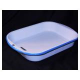Vintage blue & white enamelware baking pan -