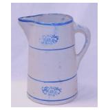 Antique salt glaze stoneware crock tankard pitcher