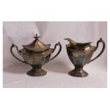 Reed & Barton silverplate creamer & sugar bowl -