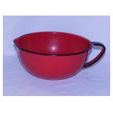 Vintage red enamelware batter mixing bowl with