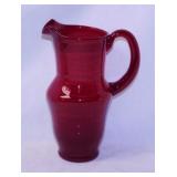 Mid Century blown glass ruby red pitcher with