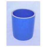 Vintage cornflower blue pottery crock jar,