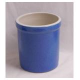 VIntage UHL Pottery blue crock jar, 5.25" tall
