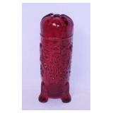 Vintage Mosser ruby red glass Grape & Cable hatpin