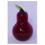 Mid Century Rainbow Glass ruby red cadmium pear,
