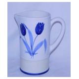 Pizzato Italy ceramic blue tulip water pitcher,