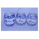 GMT & Bros. Germany Blue Onion canisters & spice