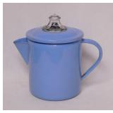 Vintage French blue enamelware coffee percolator