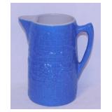 Antique UHL Pottery blue Grape & Trellis crock