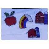 4 stained glass window sun catchers
