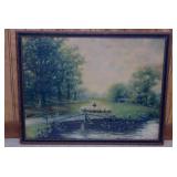 Antique Peace And Quiet Reign sheep print, framed,