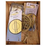 2 vintage brass trivets & more