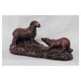 1988 Border Collie dog & sheep figurine by Paul
