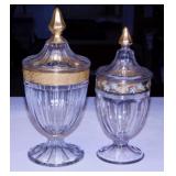 Antique Heisey Glass paneled apothecary candy jar