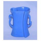 Rare art deco 2 handled cornflower blue pottery