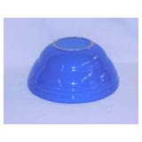 Vintage blue glaze crock bowl 9" diameter