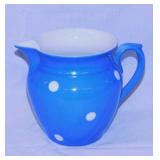 Vintage Czechoslovakia blue & white polka dot